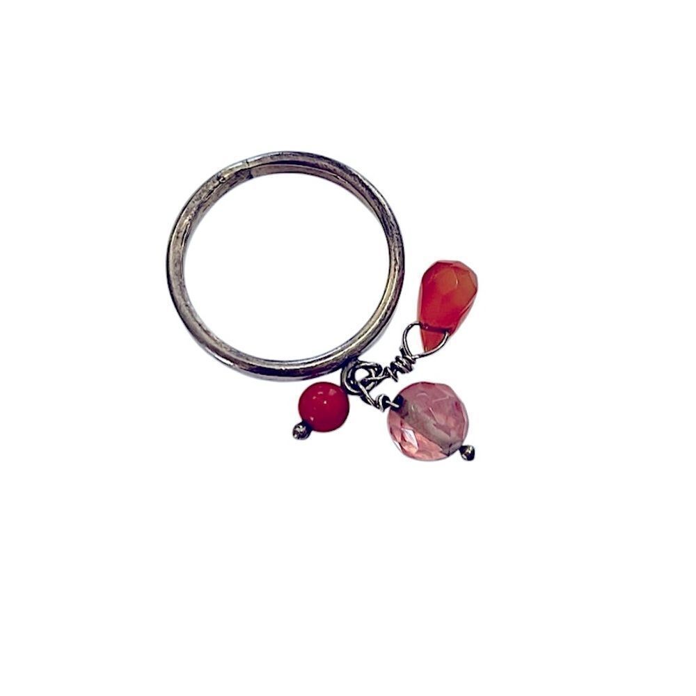 🌴 Bundle of 5 Youth/Teen Rings – Seed Bead, Acrylic, Pearl, Charms Size 8-10 - Picture 3 of 8